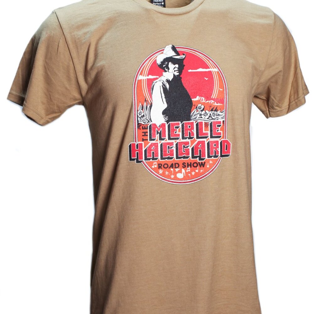 Merle Haggard The Road Show T-shirt Men's S-3XL Tan